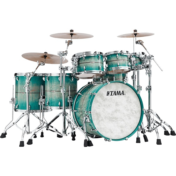 Tama Star Maple 22” 4pc Shell Pack, Emerald Sea Curly Maple TW42RZSS-RECB